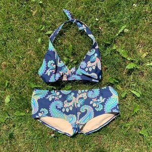 Old Navy Blue Paisley Bikini Set